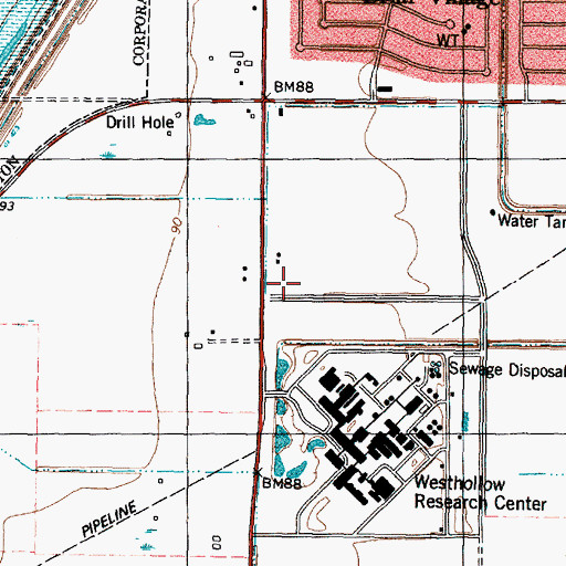 Topographic Map of West Oaks Fellowship Church, TX