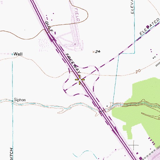 Topographic Map of Interchange 20, TX