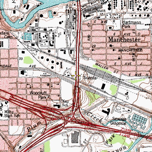 Topographic Map of Interchange 30A, TX