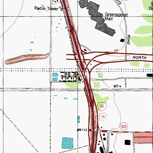 Topographic Map of Interchange 60A, TX