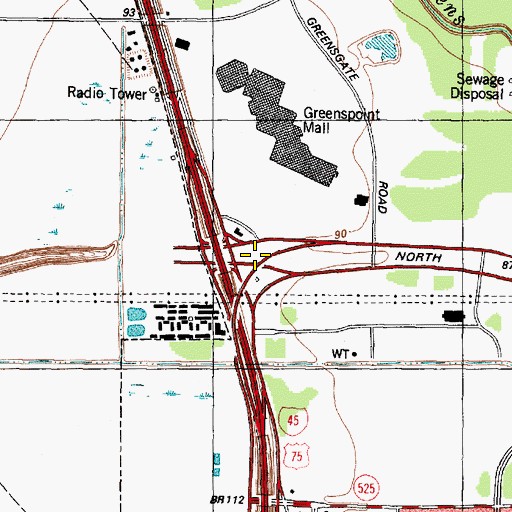 Topographic Map of Interchange 60C, TX