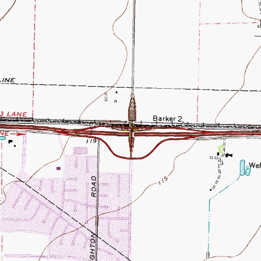 Topographic Map of Interchange 747, TX