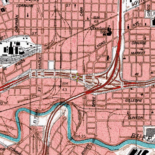 Topographic Map of Interchange 770A, TX
