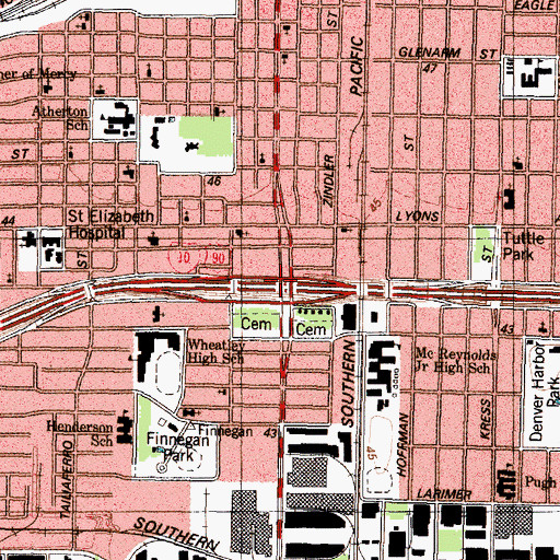 Topographic Map of Interchange 771B, TX