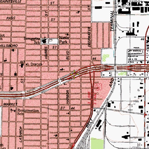 Topographic Map of Interchange 773B, TX