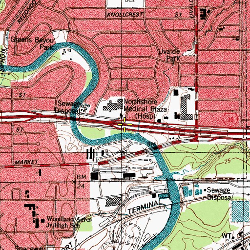 Topographic Map of Interchange 779B, TX