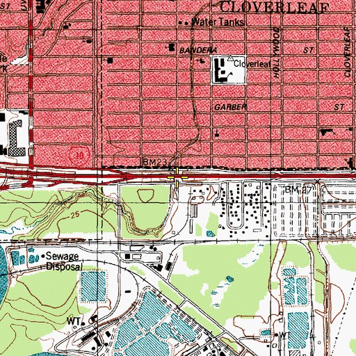 Topographic Map of Interchange 780, TX