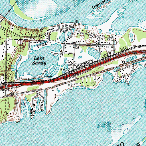 Topographic Map of Interchange 786, TX