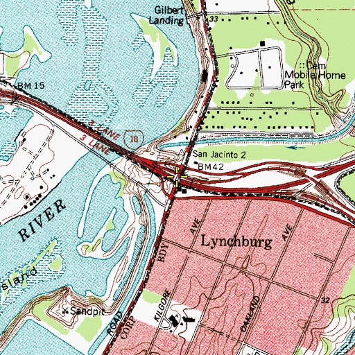 Topographic Map of Interchange 787, TX