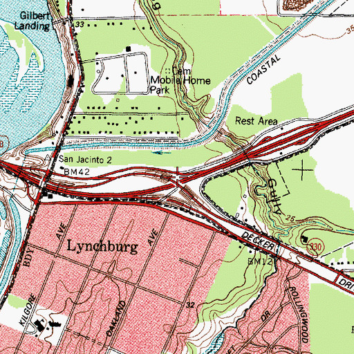 Topographic Map of Interchange 788, TX