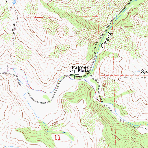 Topographic Map of Palmer Flats, CA
