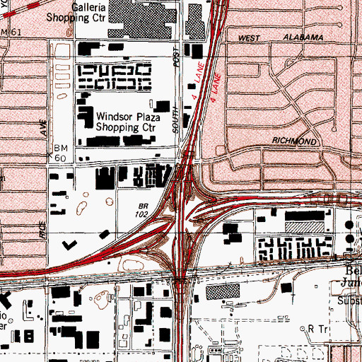 Topographic Map of Interchange 8B, TX
