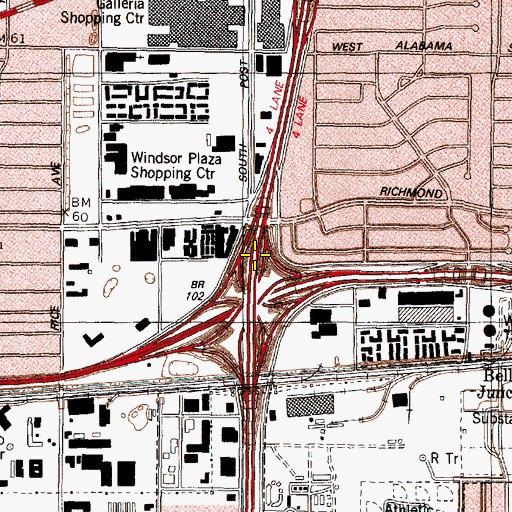 Topographic Map of Interchange 8B, TX