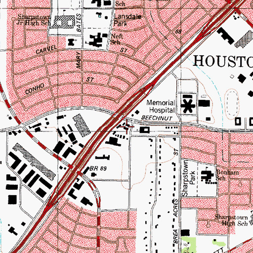 Topographic Map of Philppine Trinity Baptist Church, TX