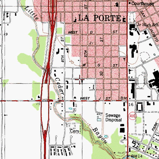 Topographic Map of Hosanna Bautista Iglesia, TX