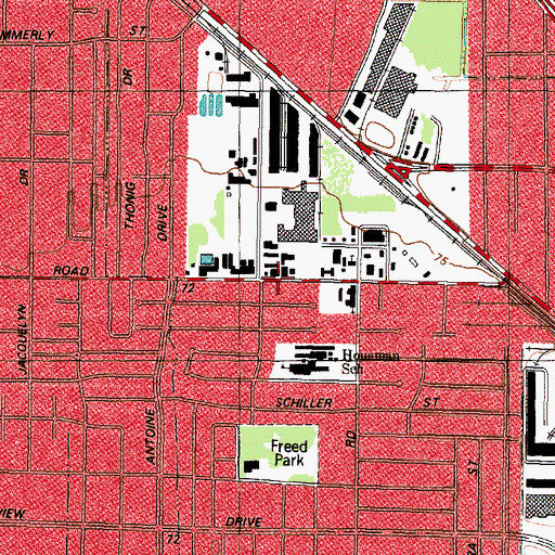 Topographic Map of Iglesia Evangelica a Postoles y Profetas Bellen, TX