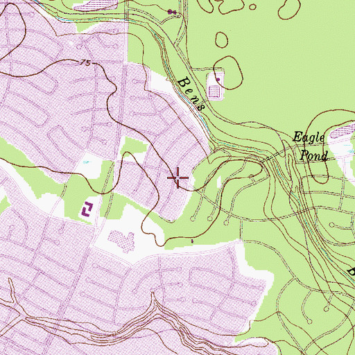 Topographic Map of Bear Branch Village, TX