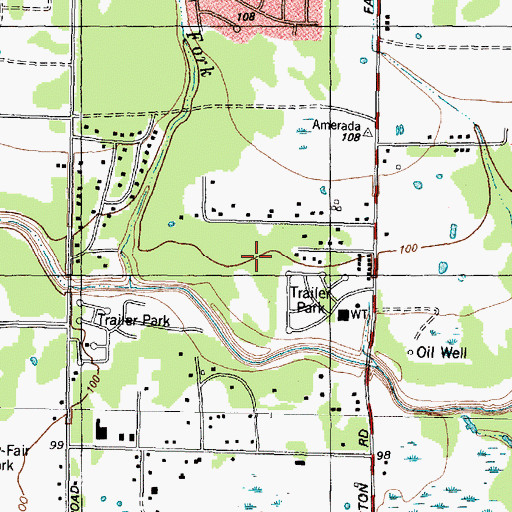 Topographic Map of Creekside Estates South, TX