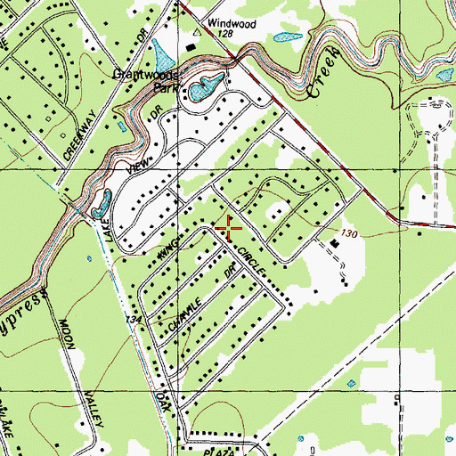 Topographic Map of Grantwood, TX