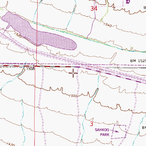 Topographic Map of Basking Ridge, AZ