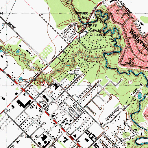Topographic Map of Heritage Estates, TX