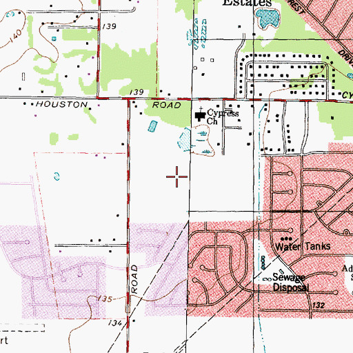 Topographic Map of Meisterwood, TX