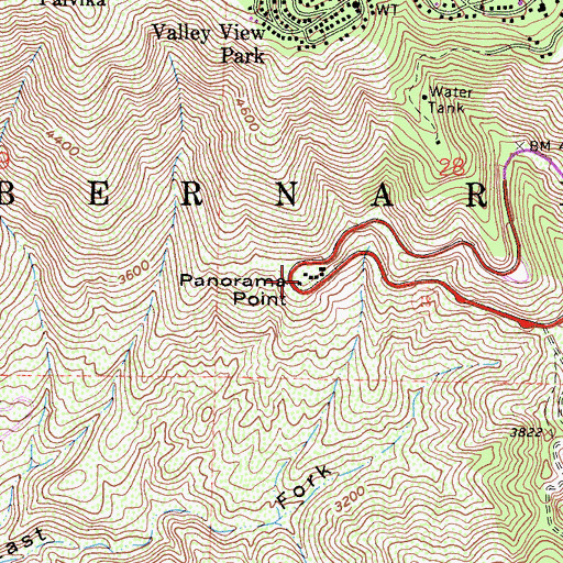 Topographic Map of Panorama Point, CA