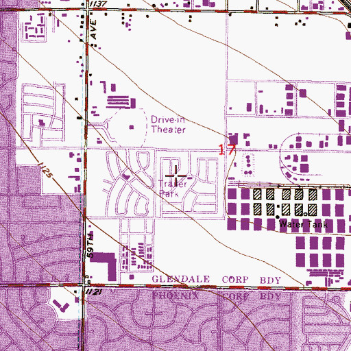 Topographic Map of Belaire Manor, AZ