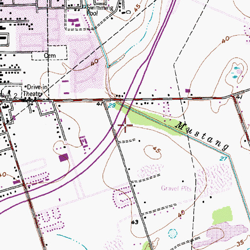Topographic Map of Fairway Plaza Shopping Center, TX