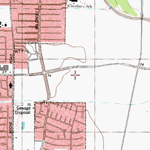 Topographic Map of Westhampton Place, TX