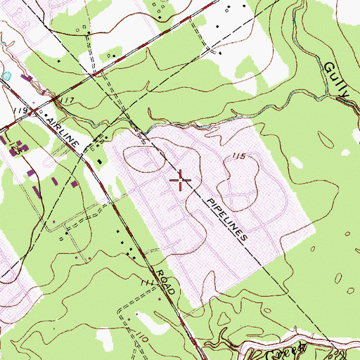 Topographic Map of Wimbledon Estates, TX