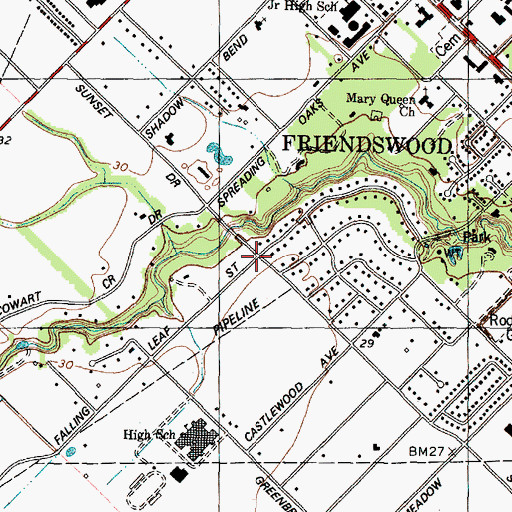 Topographic Map of Sheeran Estates, TX