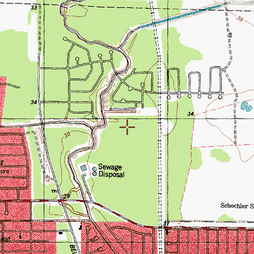 Topographic Map of Sterling Green South, TX