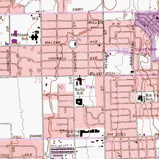 Topographic Map of West Las Vegas Library, NV