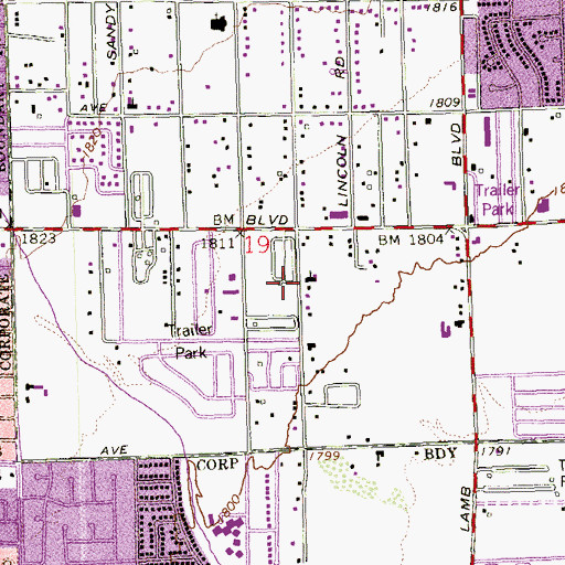Topographic Map of Gateway Baptist Church, NV