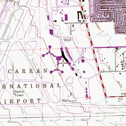 Topographic Map of Las Vegas Metropolitan Police Department Airport Center, NV