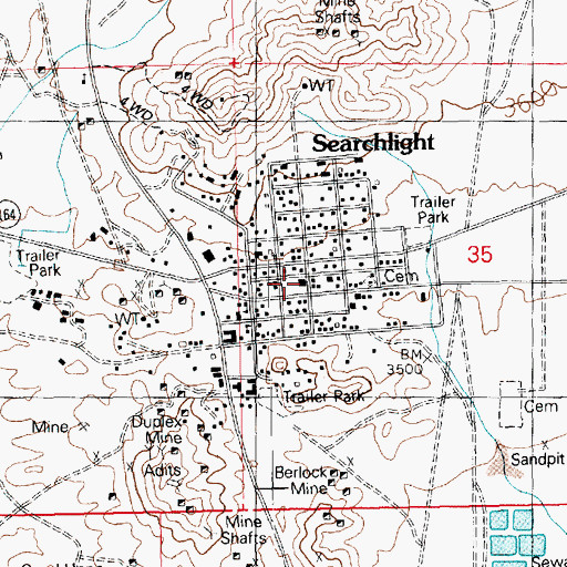 Topographic Map of Clark County Fire Department Station 75, NV