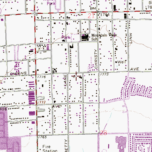 Topographic Map of Saint Thomas Episcopal Church, NV
