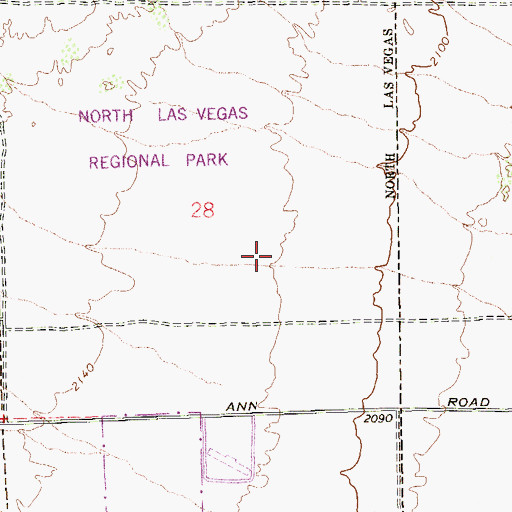 Topographic Map of Eldorado Park, NV