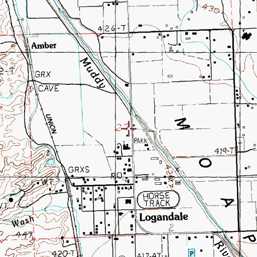Topographic Map of Grant Bowler Park, NV