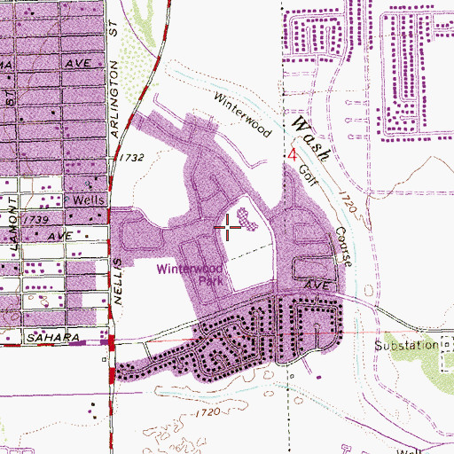 Topographic Map of Wengert School Park, NV