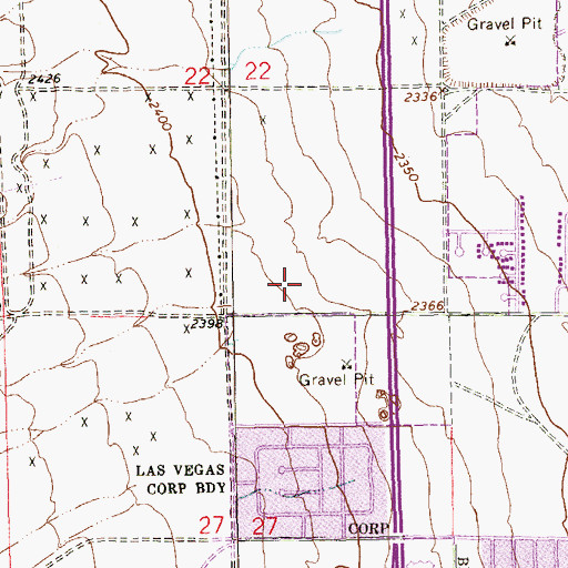Topographic Map of Woofter Park, NV