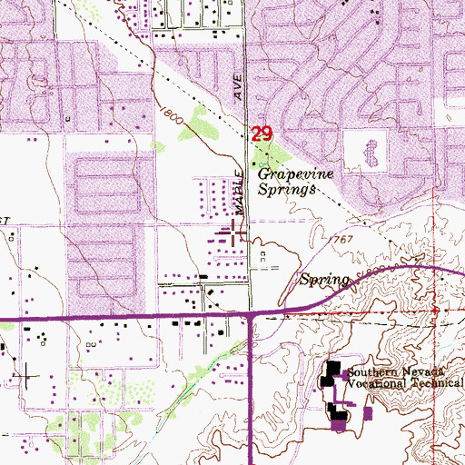 Topographic Map of Vegas Valley Christian Church, NV