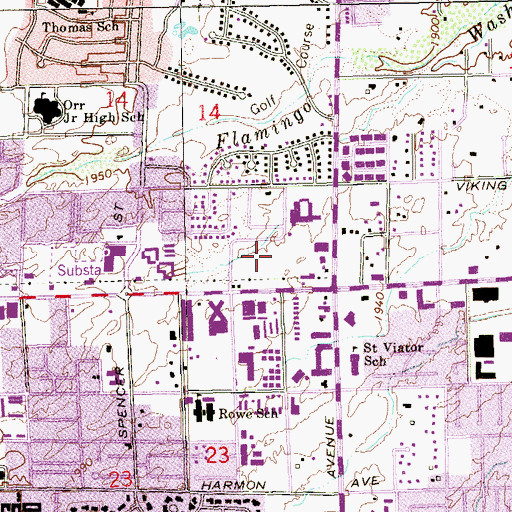 Topographic Map of Kindred Hospital Las Vegas - Flamingo Campus, NV