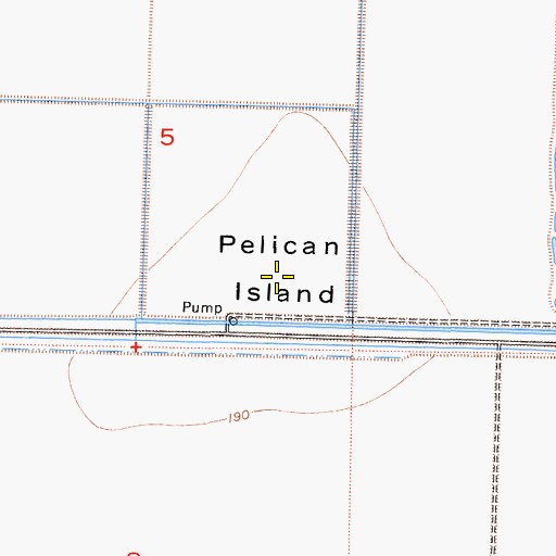 Topographic Map of Pelican Island, CA