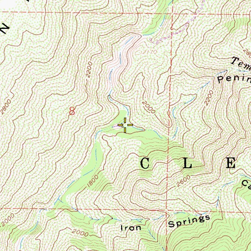 Topographic Map of Penin Canyon, CA