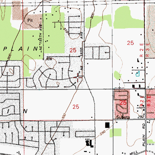 Topographic Map of East Woods Presbyterian Church, WA