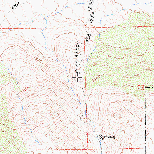 Topographic Map of Pepperwood Trail, CA