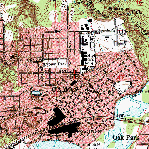 Topographic Map of First United Pentecostal Church, WA
