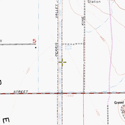 Topographic Map of Perris Valley Storm Drain, CA